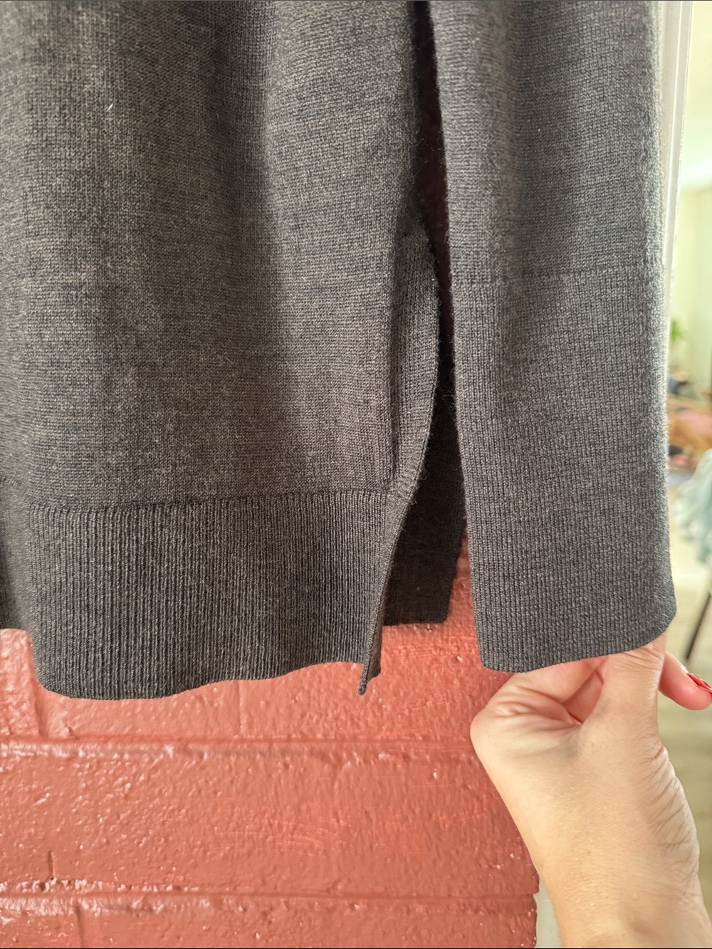 Banana Republic 100% Merino Wool Brown Cowl Turtleneck Sweater Medium - Picture 5 of 7